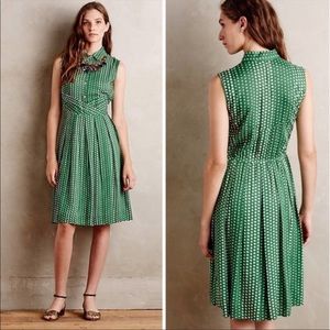 11 1 TYLHO Green Midi Polka Dot Dress